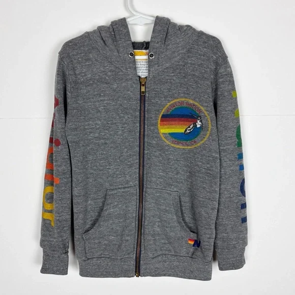 Aviator Nation Zip Hoodie Grey Size 6 - Picture 10 of 10
